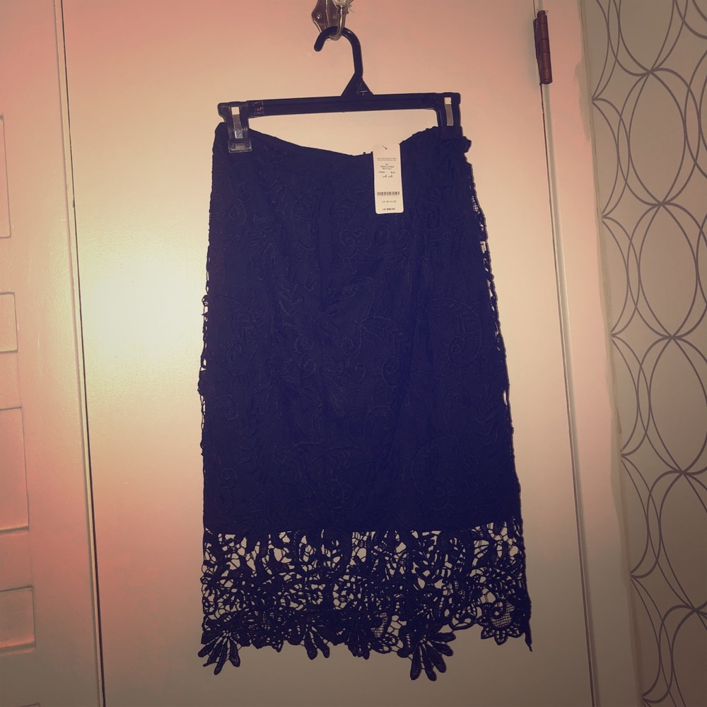 Bebe Black Lace Pencil Skirt